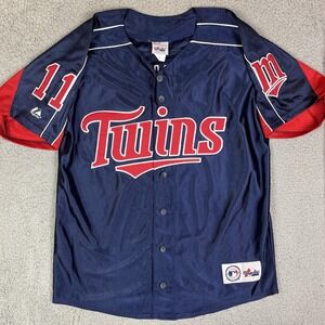 Vtg Minnesota Twins Jacque JONES #11 MLB Baseball Jersey Mens Majestic Mens L